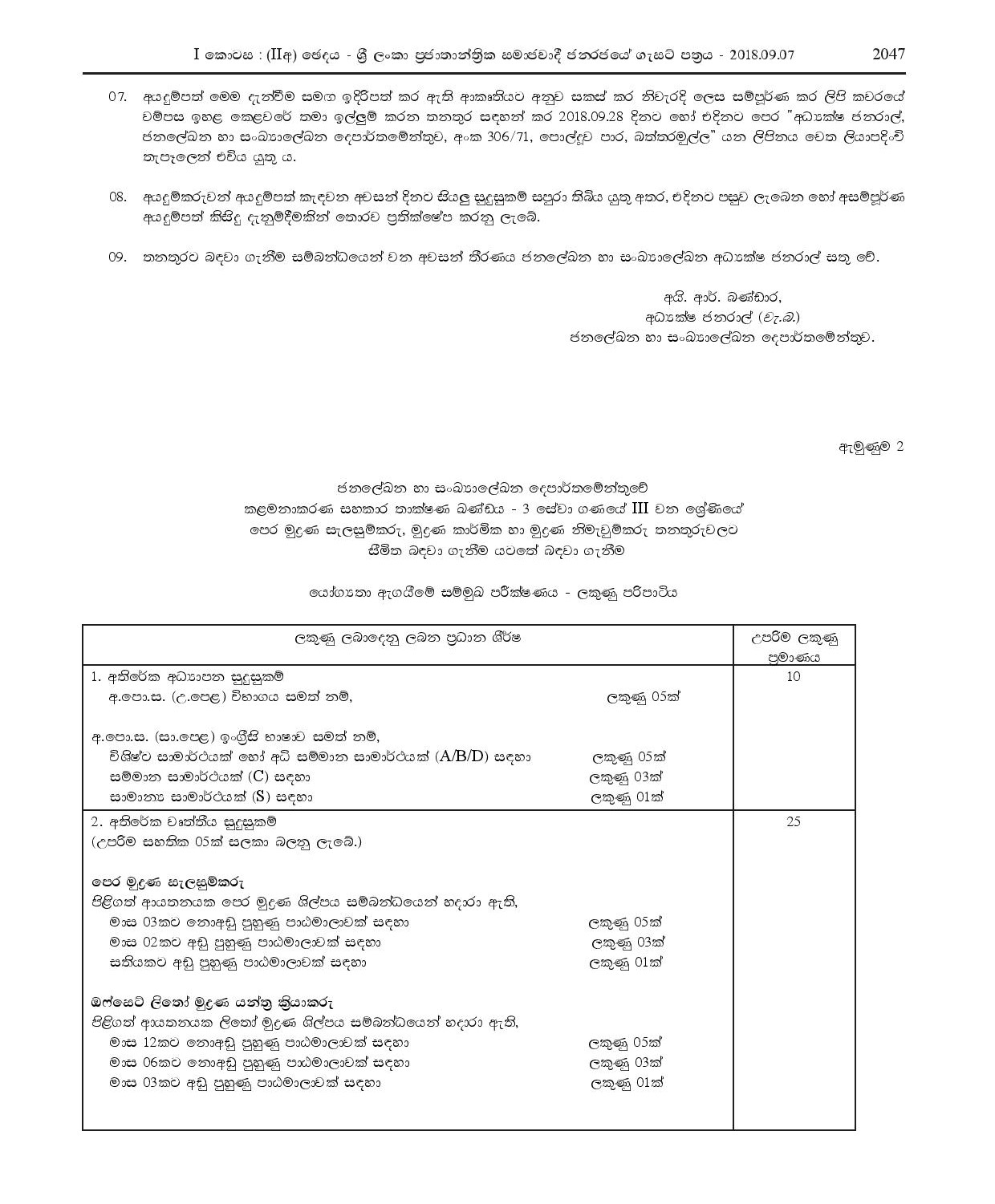 Pre-press Printer (Limited), Offset Litho Machine Operator (Limited) - Department of Census & Statistics